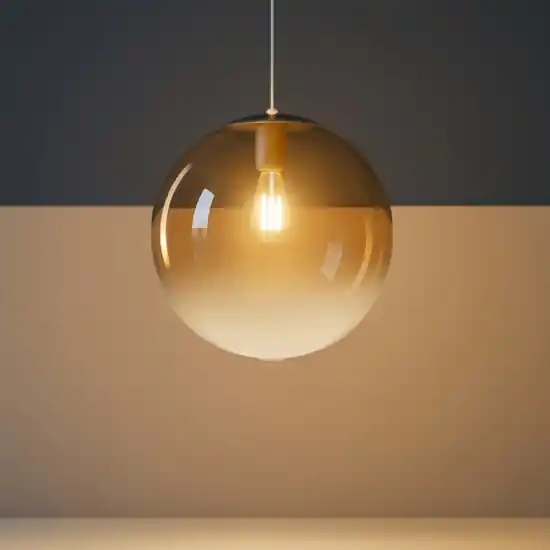 Lampada a sospensione toplight sfera di vetro ambra Offerta