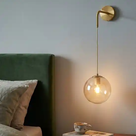 Applique da parete a sospensione oro ambra per comodino Di Tendenza