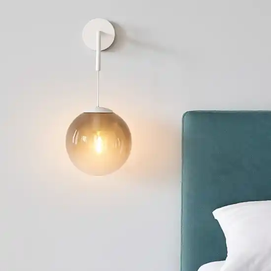 Miglior Prezzo Applique a sospensione pendente da letto bianca vetro fume