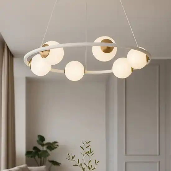 Perenz ball lampadario moderno bianco ottone per soggiorno Offerta Lampo