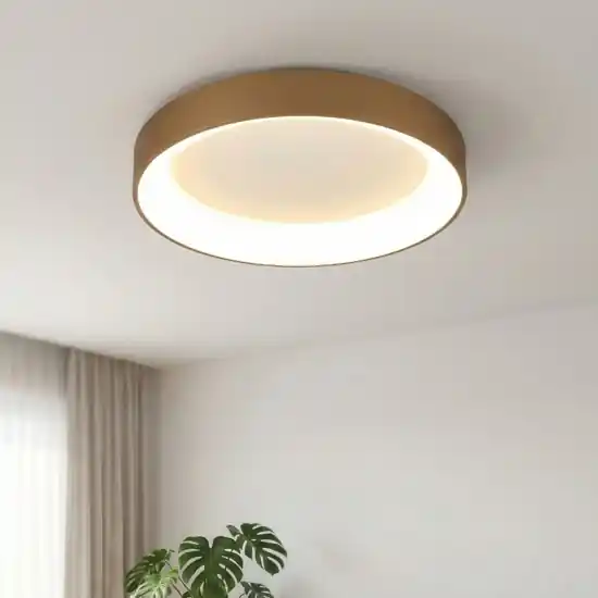 Plafoniera 50cm anello oro led 45w 2950l con telecomando app Pagamento Sicuro