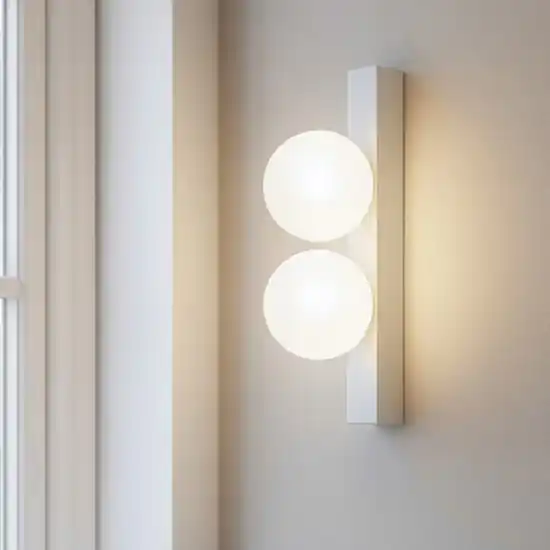 Ping pong ap2 ideal lux applique led 6w 3000k bianca due sfere vetro bianco Saldi