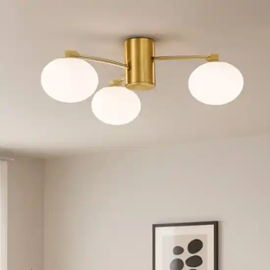 A Buon Prezzo Ideal lux hermes pl3 d60 plafoniera tre sfere ottone ideal lux