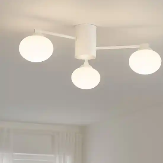 Ultimissimo Modello Hermes pl3 d90 ideal lux plafoniera moderna tre vetri bianchi per salotto