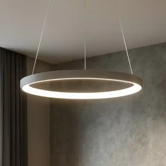Prezzo Scontato Lampadario moderno vivida lifering-r titanio led 60w 3000k 4000k rotondo