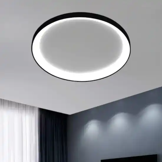 Plafoniera nera vivida lifering-r tonda led 60w 3000k 4000k dimmerabile Solo Oggi
