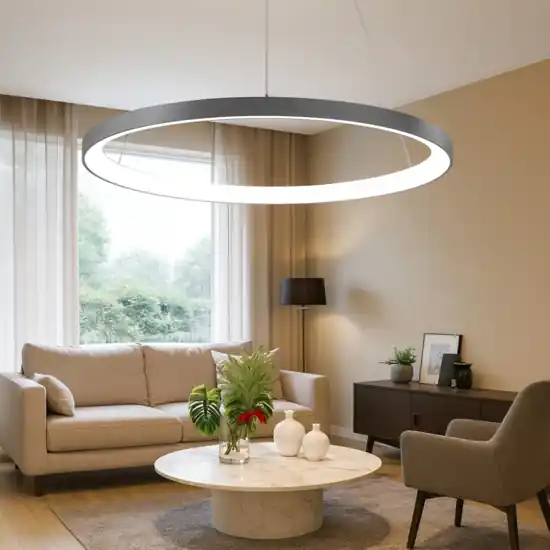 Ultime Pezzi Lampadario led 80w 3000k 4000k vivida lifering-r titanio rotondo