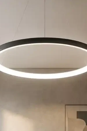 Affare Lampadario vivida lifering-r nero led 80w 3000k 4000k moderno rotondo