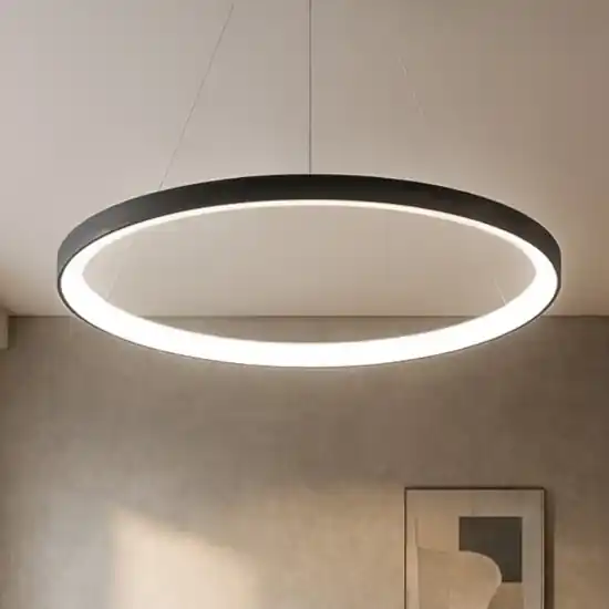 Affare Lampadario vivida lifering-r nero led 80w 3000k 4000k moderno rotondo