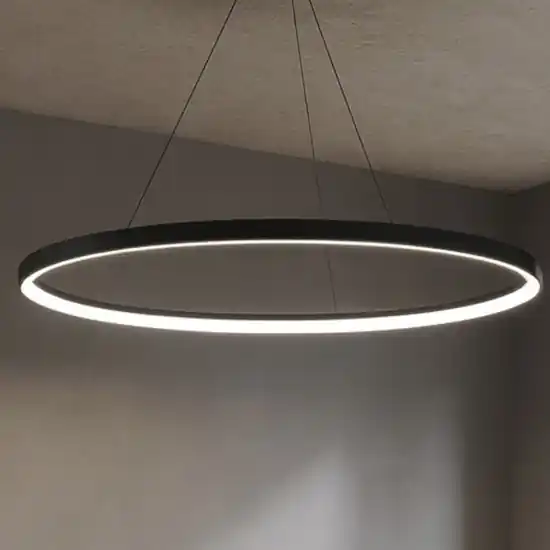 Spedito Oggi Lampadario moderno ovale nero 80cm led 50w 3000k 4000k vivida lifering-o