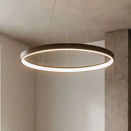 Lampadario ovale moderno vivida lifering-o bronzo led 50w 3000k 4000k Super Prezzo