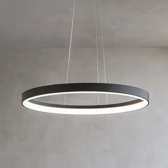 Vivida lifering-o nero lampadario ovale led 40w 3000k 4000k Promo Stagionale
