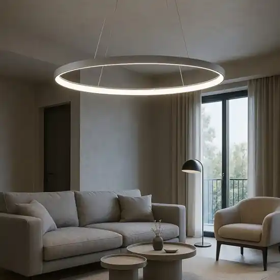 Prezzo Scontato Lampadario vivida lifering-o ovale titanio led 50w 3000k 4000k
