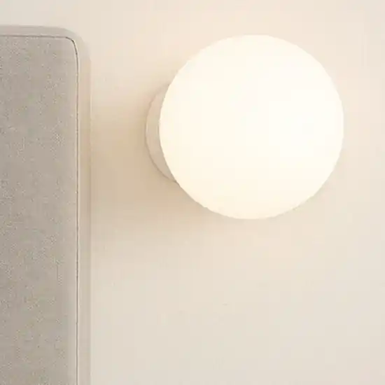 A Buon Prezzo Mapa ap1 d10 applique camera da letto sfera di vetro bianco