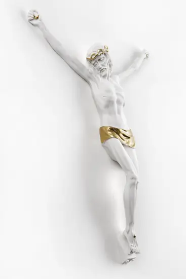 Scelto Dai Clienti Crocifisso da parete 22x16 cristo senza crove bianco oro