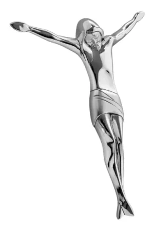 Crocifisso da parete cristo 25x22 cromato moderno Miglior Prezzo
