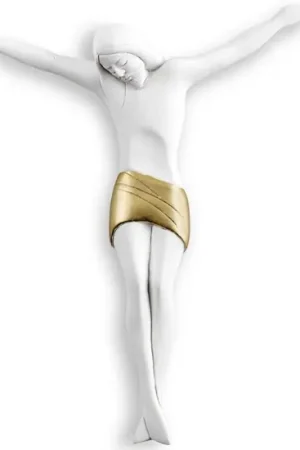 Scelto Dai Clienti Crocifisso 25x22 cristo design moderno da parete bianco oro