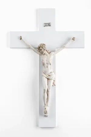Soddisfatti O Rimborsati Crocifisso da parete bianco avorio 25x16