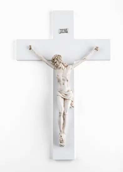 Soddisfatti O Rimborsati Crocifisso da parete bianco avorio 25x16