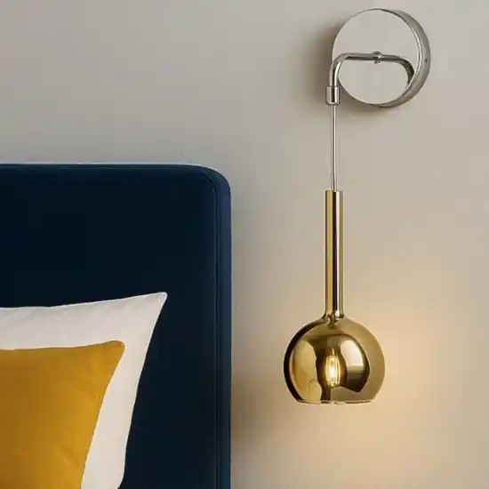 Applique pendente per camera da letto sfera vetro oro toplight Soddisfatti O Rimborsati