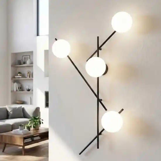 Applique da parete mikado miloox nero orientabile design moderno Prezzo Basso