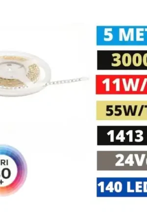 Gea luce bobina 5mt striscia led 11w-m 3000k 24vdc Prezzo Scontato