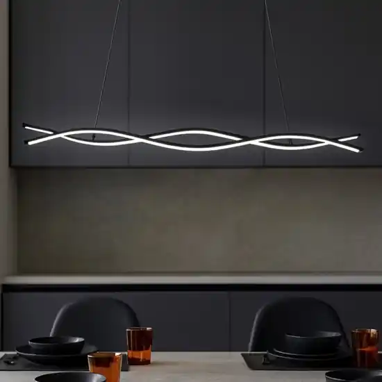Lampadario nero per cucina moderna led 36w 3000k eglo lasana 3 Ultimissimo Modello