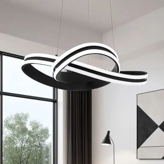 Bestseller Lampadario nero moderno per soggiorno intreccio led 36w 3000k eglo corredera