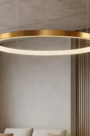 A Buon Prezzo Lampadario cerchio moderno 80cm oro led per salotto