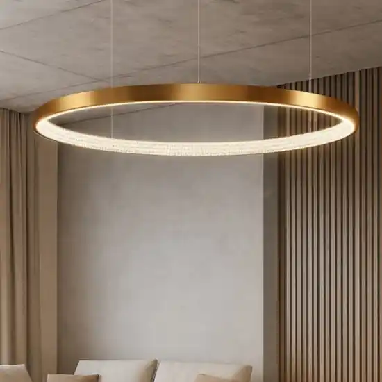 A Buon Prezzo Lampadario cerchio moderno 80cm oro led per salotto