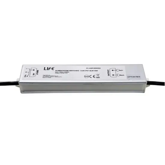 Spedizione Espresso Accessori per strisce led life alimentatore switc. case ip67 slim 24v 2,1a 50w input 230 vac