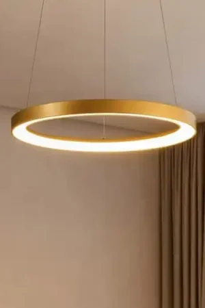 Krizia sp oro gea luce lampadario led 38w 3000k cerchio moderno Miglior Prezzo