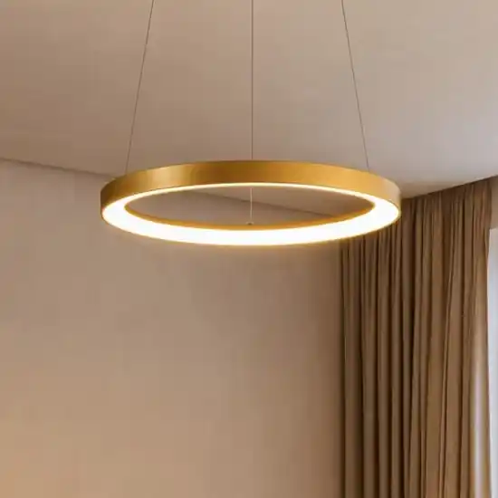 Krizia sp oro gea luce lampadario led 38w 3000k cerchio moderno Miglior Prezzo
