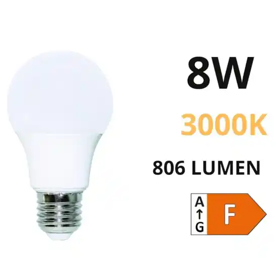 Life lampadina led e27 goccia bianca 8w 3000k 806lm ottica 310 Consegna Rapida
