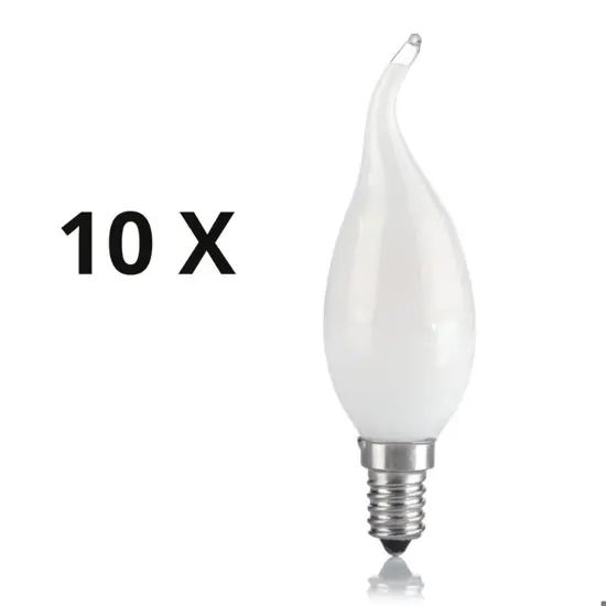 Nuovo Arrivo Confezione n10 lampadine led e14 4w 3000k 380lm vetro bianco ideal lux