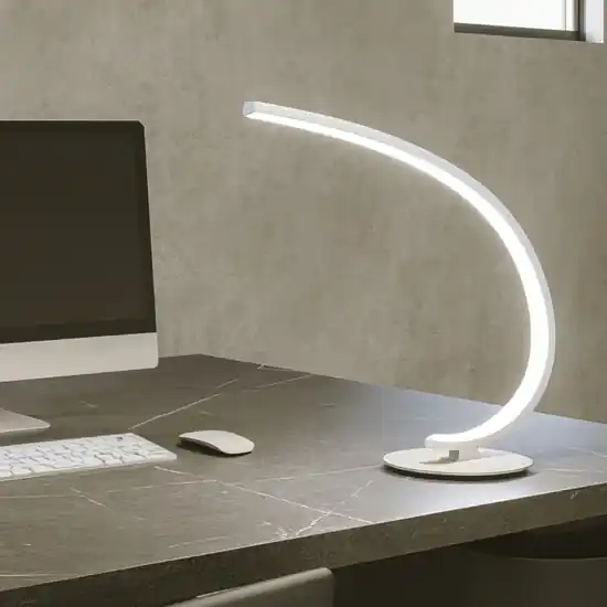 Lampada da scrivania bianca gea luce led 12w 3000k design moderna Saldi