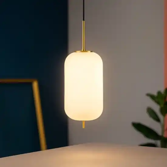 Lampada pendente a sospensione sfera vetro bianco oro Direttamente Dal Produttore