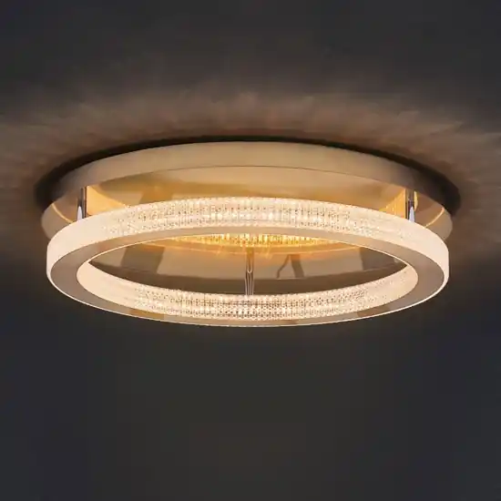 Plafoniera oro per soggiorno cerchio led stile contemporaneo Prezzo Conveniente