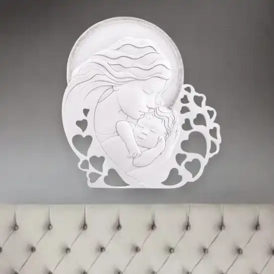 Capezzale quadretto 24x22 cm cuore bianco bongelli preziosi Reso Gratuito