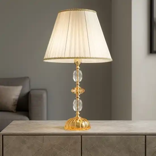 Spedito Oggi Ondaluce lampada da tavolo per salone classica vetro cristallo ambra