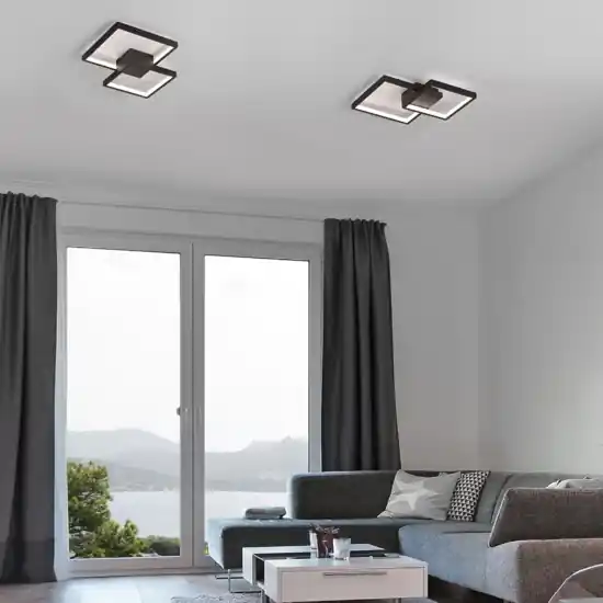 Plafoniera led 19w 3000k quadrata nera design moderna Vendita Finale