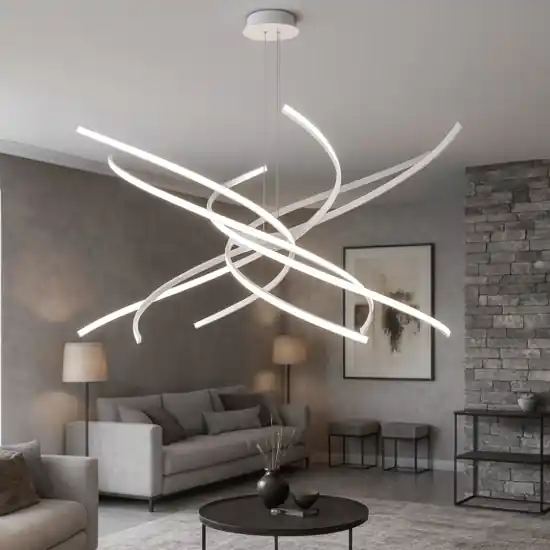 Ultimissimo Modello Lampadario moderno led 69w 3000k bianco toplight tornado