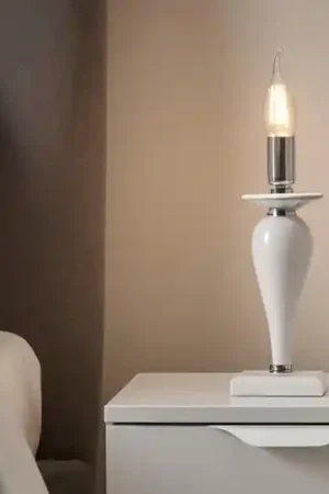 Abat-jour da comodino classica vetro bianco ondaluce pagan Ultime Pezzi