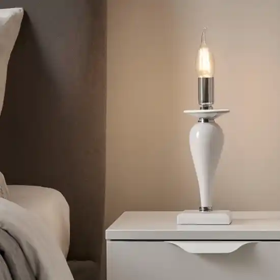 Abat-jour da comodino classica vetro bianco ondaluce pagan Ultime Pezzi