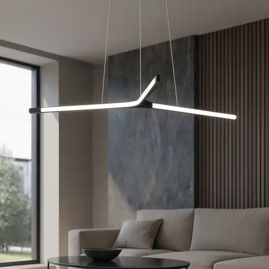 Lampadario design moderno nero led 45w 3000k per soggiorno Solo Oggi