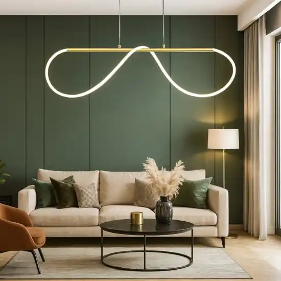 Super Prezzo Lampadario oro design moderno da soggiorno tubo led 29w 3000k