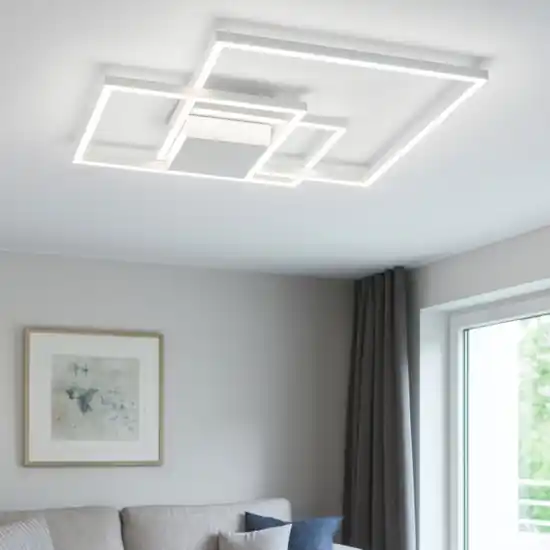 Consegna Rapida Plafoniera led 56w bianca quadrati 3000k per soggiorno moderno