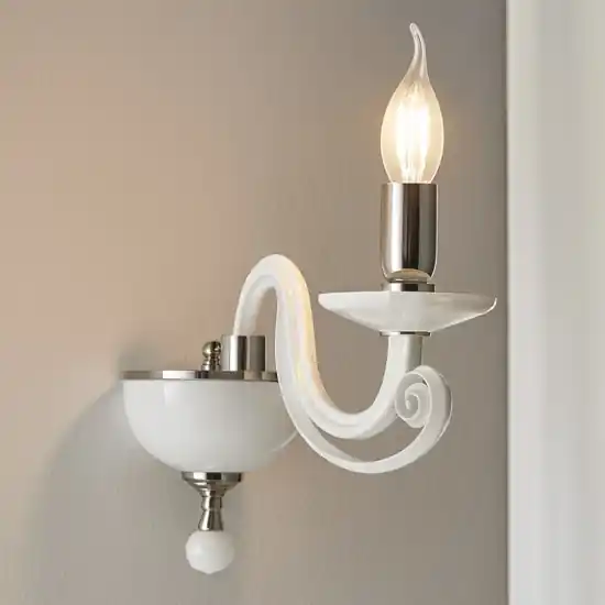 Ondaluce applique una luce vetro bianco Nuova Collezione