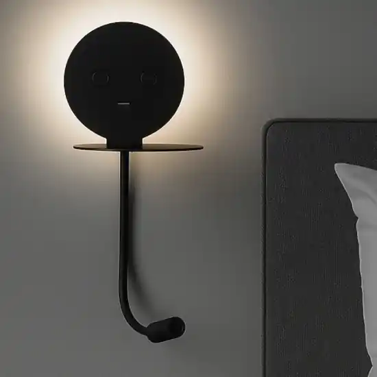 Applique da comodino nero luce orientabile presa usb Nuovo Arrivo