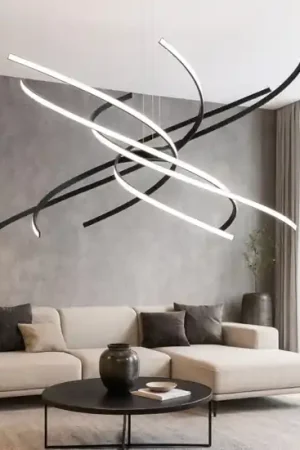 Tornado top light lampadario moderno 69w 3000k nero per soggiorno Ultimissimo Modello